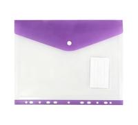 Pochettes extensibles, protège-documents en PP imperméable, 11 trous | Matériau plastique épais durable, design imperméable, idéal pour le rangement à l'école et au bureau Violet