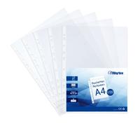 Pochettes Perforées A4 - Waytex 931306 - Transparentes - Grainées - 90 microns - Paquet de 100