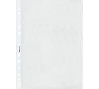 Pochettes perforées Bene, DIN A4, incolore, film PVC, 100 my, surface transparente, dessus ouvert/côté perforé, 230 x 305 mm, 100 pochettes