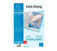 Pochettes perforées Exacompta A4 polypropylène recyclé lisse 9/100e - Boite de 50