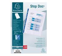 Sachet de 100 pochettes perforées Stop doc ouverture en coin - polypropylène lisse 6/100e - A4