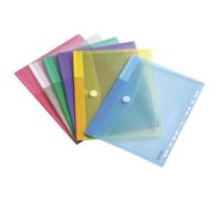Pochettes perforées Tarifold 24 x 31,6 cm couleurs assorties - Paquet de 12