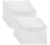 Pochettes plastiques A4 transparentes imperméables - 12 pochettes avec fermeture à pression Pour fournitures de bureau et scolaires