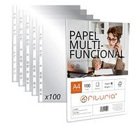 Pochettes Plastiques A4 Transparentes, Pack de Pochettes Plastiques Multi-trous pour Feuilles + Feuilles A4 Pack avec 100 Feuilles de 90gr Polyvalent - Ofituria (100 Pochettes + 100 Feuilles A4 90gr)