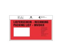 Pochettes porte-documents standard 240x110mm DIN-long avec impression bordereau de livraison/document. Bon de livraison/facture