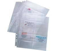 Pochettes pour classeurs à anneaux pour cartes de visite A4 à deux rangées pour 200 cartes 90x58 Paquet de 10 pièces