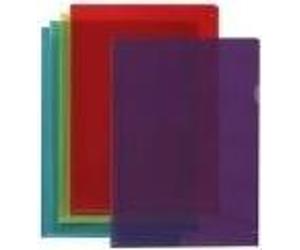 Pochettes transparentes ELBA, DIN A4, en PVC, 0,15 mm, couleurs assorties : bleu, jaune, rouge, violet, vert - 1 pièce (100206665)