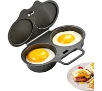 Pocheuse à oeufs micro onde - Couvercles antiadhésifs - Portable - Double tasse - Pour four, petit déjeuner, cuisine, œuf poché à la vapeur, œufs-Plat Mollets Durs, Compact