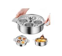 Pocheuse à œufs acier inoxydable, 4 tasses antiadhésives, compatible casseroles et autocuiseurs