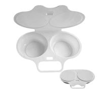 Pocheuse à œufs avec filtre à eau + bol double couche, polypropylène rigide | Cuiseur à œufs en polypropylène dur pour micro-ondes, gain de temps, gain de temps pour pain pita, gâteau de maïs
