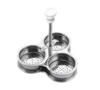 Pocheuse à œufs en acier inoxydable - 3 cavités - Moule de cuisson | Pocheuse à œufs antiadhésive en acier inoxydable ABS à 3 cavités, moule de cuisson pour petit déjeuner, frire à la vapeur