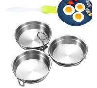 Pocheuse à œufs en acier inoxydable 304 en forme de cœur - Moule de cuisson rond - Outil de petit-déjeuner - Revêtement antiadhésif résistant à la chaleur - Pour œufs perdus, œufs au plat, crêpes