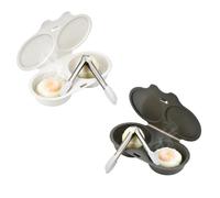 Pocheuse à œufs Micro-Ondes, Cuit oeuf Micro Onde C 2P | Pocheuse Micro-Ondes à 2 Cavités avec Pince à Embouts en Silicone, pour Tartines, Salades, Brunchs et Repas Rapides