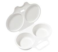 Pocheuse à œufs pour micro-ondes 2 cavités avec couvercle et poignée | Gadget de petit-déjeuner gris foncé lavable au lave-vaisselle, option d'ensemble assorti de poêles à omelette disponible