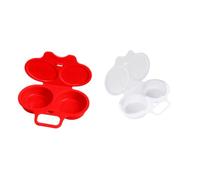 Pocheuse à œufs pour Micro Ondes œuf poché Couvercles Antiadhésifs Portable Double Tasse Pour Four Petit Déjeuner Cuisine œuf Poché à La Vapeur