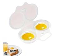 Pocheuses à œufs Micro-ondes, Cuiseur a œufs, Moule à Vapeur, Cuit Oeuf Micro Onde, Double Tasse avec Fermeture Cuit Oeufs, Antiadhésive Sans Huile, Oeuf Poché, Facile à Lave-vaiselle Pocher，Blanc