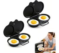 Pocheuses à œufs Micro-Ondes, Cuiseur a œufs Sans-Bpa, Moule à Vapeur，Black | Cuit Oeuf Micro Onde, Double Tasse Avec Fermeture Cuit Oeuf, Plastique Solides Et épaisses, Facile à Lave-Vaiselle Pocher
