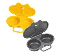 Pocheuses à œufs Micro-ondes, Cuiseur a œufs Sans-BPA, Moule à Vapeur | plastique solides et épaisses, double tasse avec fermeture cuit oeuf, antiadhésive sans huile, facile à lave-vaiselle pocher
