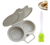 Pocheuses à œufs Micro-ondes,Cuiseur Oeuf,Cuit Oeuf Micro Onde,Cuiseur a œufs,Moule à Vapeur,Microwave Egg Poacher With Lid & Handle,Antiadhésive Sans Huile,Facile à Nettoyer，A-Gris