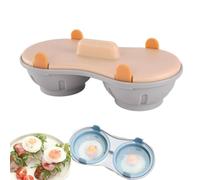 Pocheuses à œufs Micro-ondes,Cuiseur Oeuf Micro Ondes,Moule à Vapeur,Plastique Solides et épaisses,Double Tasse avec Fermeture Cuit Oeufs,Antiadhésive Sans Huile,Facile à Lave-vaiselle Pocher (Orange)