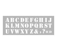 Pochoir 15 X 40 Cm Alphabet N°1