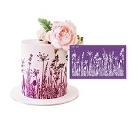 Pochoir à Gâteau Décoration Réutilisable Silicone Pochoir Gateau Motifs Floraux Diamant Rose Papillon Modèles de Gâteau de Pâtisserie Patisserie à Imprimer Pochoir Gâteau pour Chocolat Gâteau Biscuit
