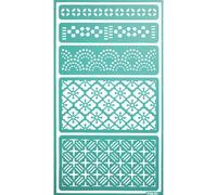 Pochoir Adhésif Repositionnable Bordure Fantaisie 11,5 X 20,5 Cm