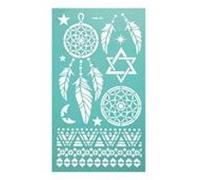 Pochoir adhésif repositionnable - thème attrape rêves - 11,50 x 20, 50 cm Bleu G