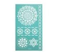 Pochoir adhésif repositionnable - thème mandala - 11,50 x 20, 50 cm Bleu G
