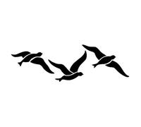 Pochoir - COLOURS - Motif oiseaux - Repositionnable adhésif - 35 x 15 cm - Encoches pour frises