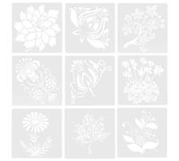 Pochoir de Fleur Blanc en PET pour Peinture sur Toile et Mur | Réutilisable, Bords Lisses, Facile à Transporter, Usage Intérieur ou Patio, Décoration Créative