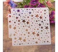 Pochoir De Gâteau De Noël Étoile, Moule De Peinture En Plastique, Décor De Mariage, Cadre En Plastique, Outil De Cuisson Pour Scrapbooking, 2 Pièces
