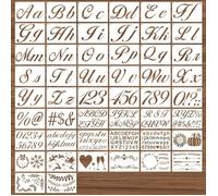 Pochoir Lettre PET 50 Pièces - 14cm Alphabet pour Décoration Textile ALURRA