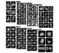 Pochoir Tatouage 8 Feuilles de Pochoirs Tatouage Enfant, Insectes, Animaux, Fées, Symboles,108 Pochoirs Paillettes pour Tatoo Temporaire Filles et Garçons