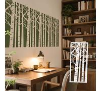 Pochoirs muraux de 71 cm avec texture de branche verticale de bouleau sans couture - Grand modèle mural personnalisé extra réutilisable - Dimensions surdimensionnées S697