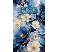 Pocket Calendar 2027-2028 for Purse: Small 2 Year Monthly Planner from January 2027 to December 2028 | Blue Flower Cover