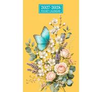 Pocket Calendar 2027-2028 for Purse: Small Two Year Monthly Planner | January 2027 to December 2028 | Spring Flower Butterfly Cover