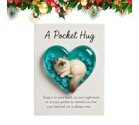 Pocket Hugs Cat - Carte De De Poche En Forme De Chat Mignon Pour Amis, Souvenir En Forme De Cœur - Ornement De Bureau, Cadeaux De Motivation, Souvenir Pour Anniversaire, Noël, Fête Des Mères