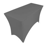 pod linen Nappe extensible en élasthanne pour table de pied de 120 x 60 x 75 cm (gris dak)