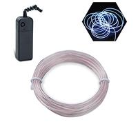 Podazz Flexible EL Fil Tube Néon Light Avec Contrôleur 3 Modes LED Lumière De Voiture Dance Partie De Mariage Bar intérieur et extérieur Décor (Blanc, 9 Pi)