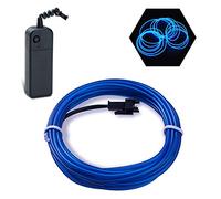 Podazz Flexible EL Fil Tube Néon Light Avec Contrôleur 3 Modes LED Lumière De Voiture Dance Partie De Mariage Bar intérieur et extérieur Décor (Bleu, 16,5 Pi)