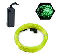 Podazz Flexible EL Fil Tube Néon Light Avec Contrôleur 3 Modes LED Lumière De Voiture Dance Partie De Mariage Bar intérieur et extérieur Décor (Vert, 9 Pi)