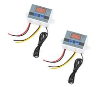 Podazz XH-W3001 Lot de 2 modules de régulateur de température numérique LED avec sonde étanche, thermostat de chauffage/refroidissement programmable (12 V, 10 A, 120 W)