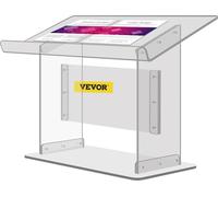 Podium en acrylique de table Podium en plexiglas de 49,5 cm de haut 68,5 cm x 34,8 cm Table En acrylique pour églises Surface inclinée avec rebord pour porte-livre Pupitre transparent pour conférences