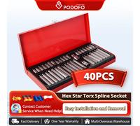 Podofo 40 pièces embout en forme d'étoile/embout en forme de fleur/embout Hexagonal intérieur/embout en forme de prune/embout à doze angles ouille hexagonale 40PCS