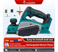 Podofo raboteuse électrique sans fil outil de coupe du bois routeur tondeuse à main maison ponçage du bois puissance de coupe presse Portable raboteuse Cordless Electric Planer