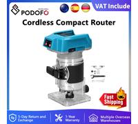 Podofo routeur Compact sans fil routeur sans brosse tondeuse à bois routeur 6.35mm diamètre de garniture routeur de paume adapté à la batterie Makita Machine à tailler