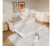 Poeahu Canapé Lit Convertible 90 x 200 cm, Canapé Lit 2 Places Extensible avec Sommier à Lattes, Lits Gigogne 2 Places, Multifonctionnel LiT Rembourré pour Adolescent Adulte, sans Matelas
