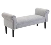 Poef - Repose-pied - Assise d'appoint - Banc à pieds - Canapé lounge - Gris clair - Rembourrage en mousse - Revêtement en polyester
