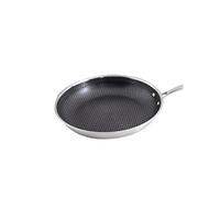 Poêle 24cm - CHEFFINGER - Inox - Revêtement Nid d'Abeille - Poignée Longue - Antiadhésive
